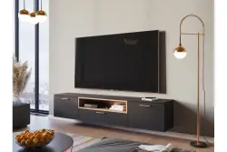 Decor Abies mosadzná zlatá stojaca lampa s čiernym mramorovým podstavcom 7573