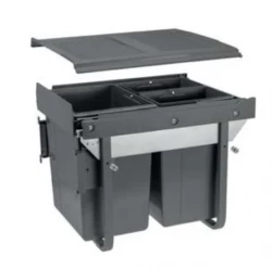 Garbi Carrier C-45-3-H vstavaný odpadkový systém s vlastnými vodiacimi lištami a 3 odpadkovými košmi 1 x 20 + 2 x 10 litrov 1208957465