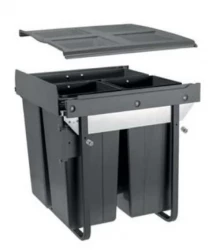 Garbi Carrier C-60-3-H vstavaný odpadkový systém s vlastnými vodiacimi lištami a 3 odpadkovými košmi 1 x 34 + 2 x 17 litrov 1208957470