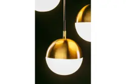 Decor Abies mosadzná zlatá moderná závesná lampa s okrúhlym kovovým tienidlom 7597