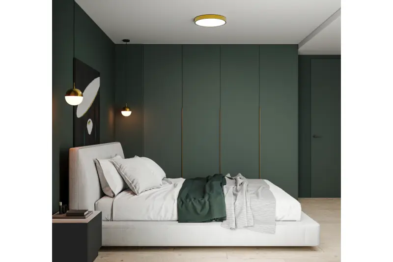 Decor Abies mosadzná zlatá závesná lampa s kovovým okrúhlym stropom 3558
