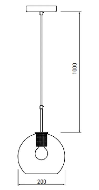 Decor Giglas guľovitá sklenená závesná lampa 8013