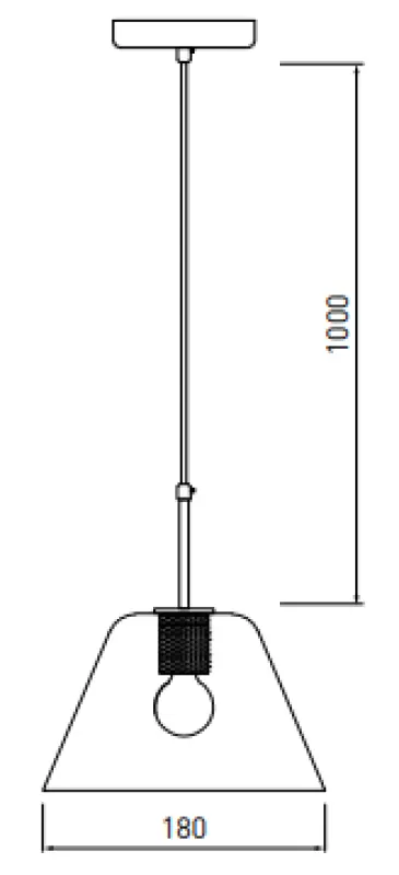 Dekor Giglas štýlová závesná lampa z skla 8037