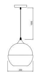 Decor Lender moderný závesný luster z kovu a skla šírka 200 mm 8389