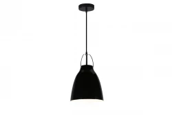 Decor Orient kužeľovitá kovová závesná lampa čierna s kontrastnou bielou vnútornou stranou 4475