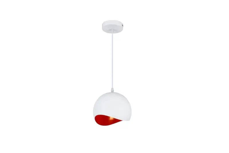 Decor Mavia guľovitá bielo-červená závesná lampa 4963