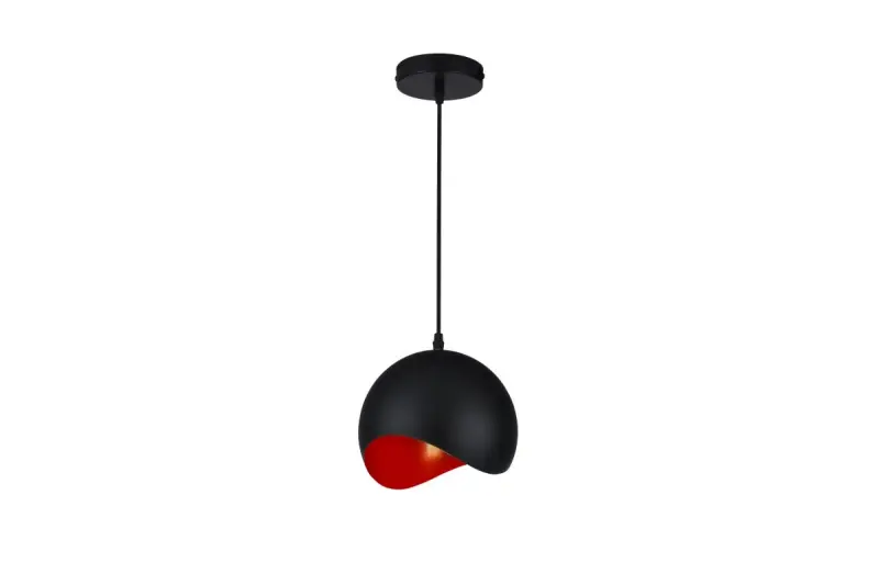 Dekor Mavia guľovitá čierno-červená závesná lampa 1747