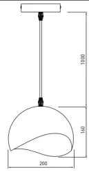Dekor Mavia guľová čierno-žltá závesná lampa 1808
