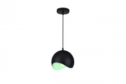 Deco Mavia guľovitá čierno-zelená závesná lampa 1839
