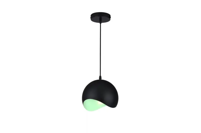 Deco Mavia guľovitá čierno-zelená závesná lampa 1839