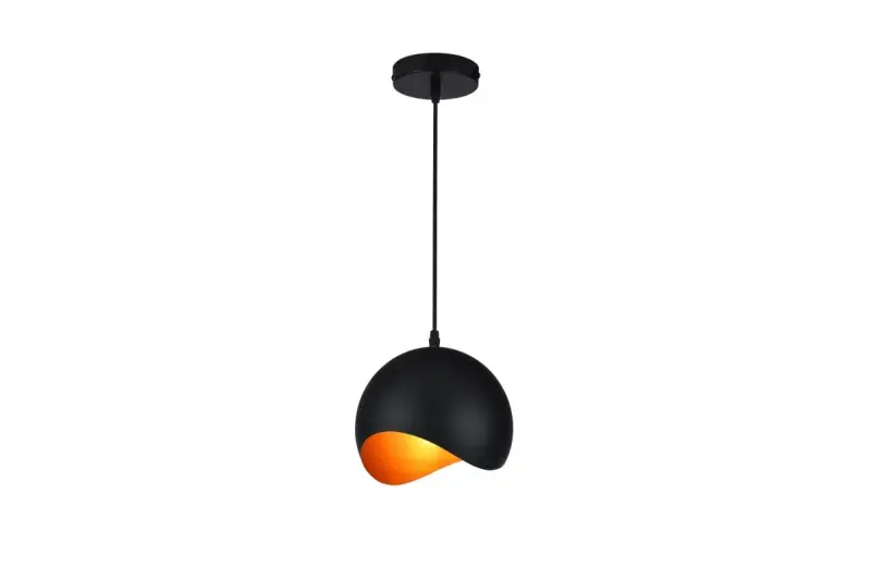 Dekor Mavia guľovitá čierno-zlatá závesná lampa 1853