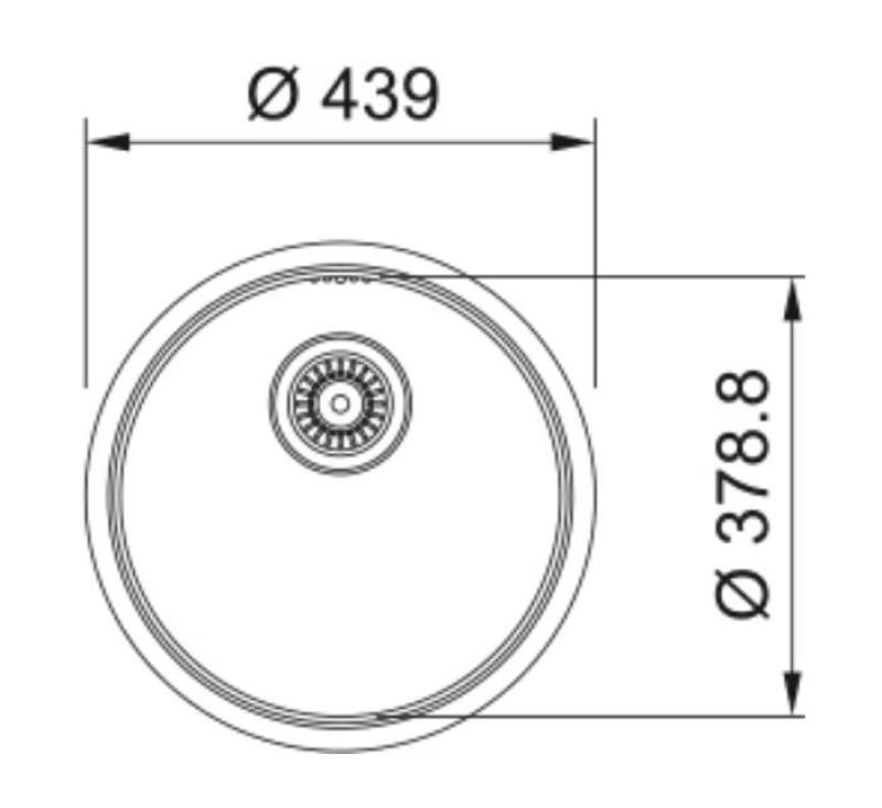 Franke Rondo ROX 210.38 okrúhly nerezový drez 43,9 cm na rovné zabudovanie 127.0688.778