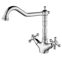 AquaTrimo Windsor klasická kuchyňa nostalgická kuchynská batéria s rohovým výtokom chróm 21WS7531CM