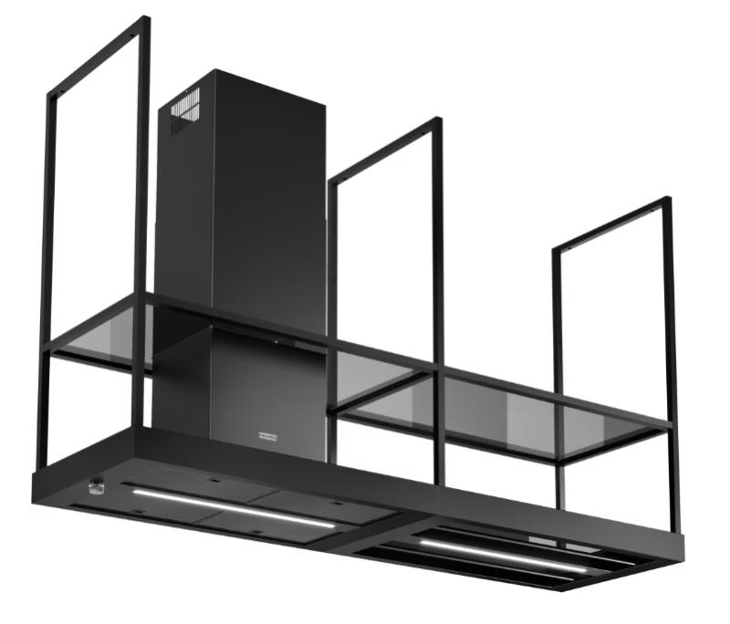 Franke Mythos T-Shelf ostrovný digestor matná čierna 180 cm s policami 3250678073
