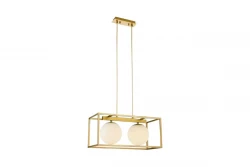 Dekor Avelin závesná lampa so zlatým obdĺžnikovým rámom šírka 45 cm 2232