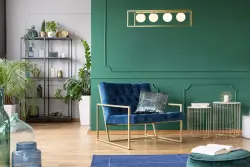 Dekor Avelin závesná lampa so zlatým obdĺžnikovým rámom, šírka 80 cm 2287
