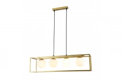 Dekor Avelin závesná lampa so zlatým obdĺžnikovým rámom, šírka 80 cm 2287