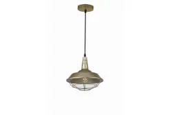 Decor Solen závesná lampa v industriálnom štýle so zlatou mriežkou, priemer 26,5 cm, 2362
