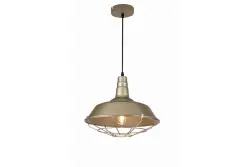 Decor Solen závesná lampa s industriálnym dizajnom so zlatou mriežkou, priemer 36,5 cm 3703