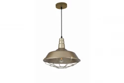 Decor Solen závesná lampa s industriálnym dizajnom so zlatou mriežkou, priemer 36,5 cm 3703