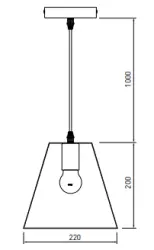 Dekor Oxalis závesná lampa s čiernym kovovým rámom v geometrickom tvare, priemer 22 cm, 3161