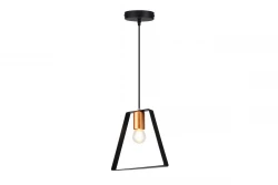 Dekor Oxalis závesná lampa s čiernym kovovým rámom v geometrickom tvare, priemer 22 cm, 3161