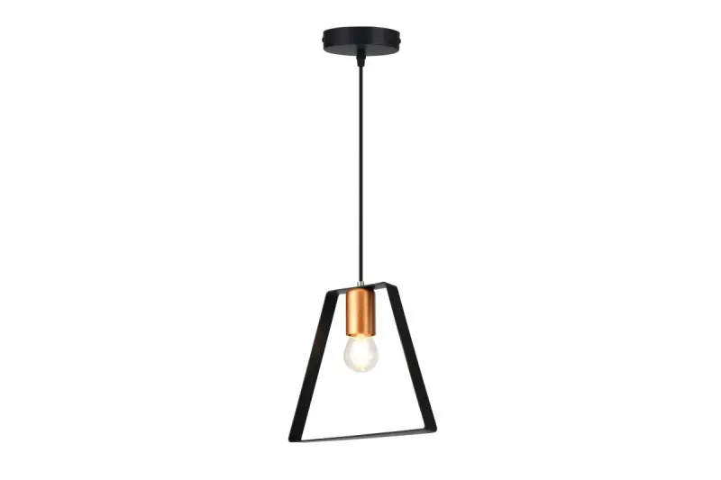 Dekor Oxalis závesná lampa s čiernym kovovým rámom v geometrickom tvare, priemer 22 cm, 3161