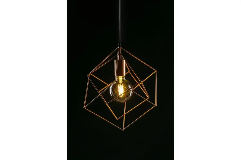 Dekor Rosa gouden geometrische hanglamp bestaande uit 2 mosadzné kocky 3376
