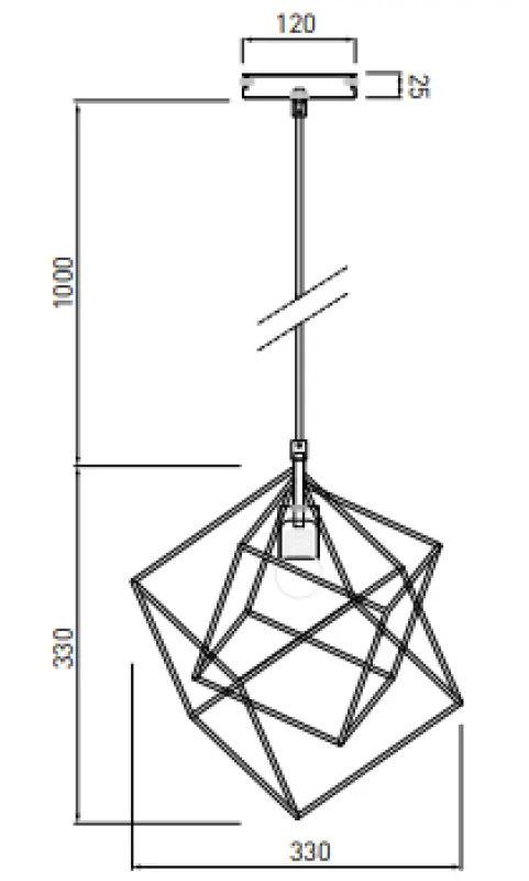 Dekor Rosa gouden geometrische hanglamp bestaande uit 2 mosadzné kocky 3376