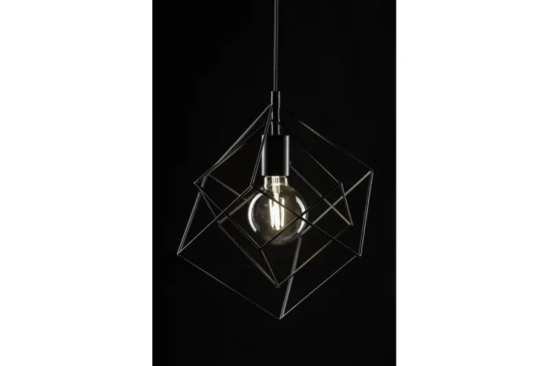 Dekor Rosa čierna geometrická závesná lampa pozostávajúca z 2 čiernych kociek 3437