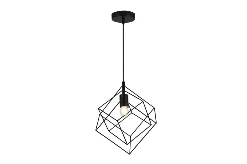 Dekor Rosa čierna geometrická závesná lampa pozostávajúca z 2 čiernych kociek 3437