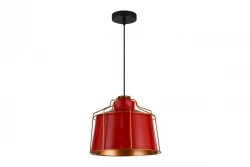 Decor Goa červená závesná lampa s dekoratívnym zlatým rámom 3536