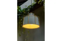 Dekor Goa sivá závesná lampa s dekoratívnym zlatým rámom 3550