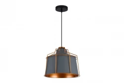 Dekor Goa sivá závesná lampa s dekoratívnym zlatým rámom 3550