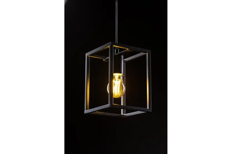 Dekor Diu čierna geometrická závesná lampa s 1 svetelným zdrojom, šírka 15 cm 3598