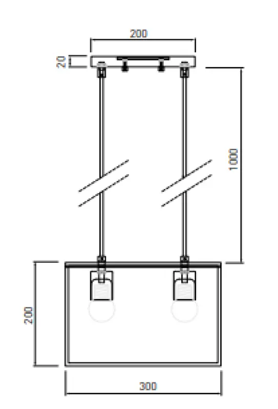 Deco Diu čierna geometrická závesná lampa s 2 svetelnými zdrojmi, šírka 30 cm, 3628