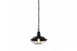 Deco Lars čierna závesná lampa s industriálnou čiernou mriežkou, priemer 26 cm, 2233