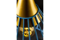 Decor Tess modrá kovová kužeľovitá drôtená závesná lampa 2578
