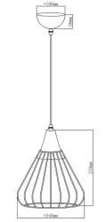 Decor Tess zlatá kovová kužeľová drôtená závesná lampa 2516