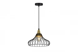 Deco Lotte čierna kužeľovitá vintage závesná lampa 2622