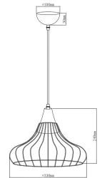 Dekor Lotte modrá kužeľovitá vintage závesná lampa z drôtu 2660