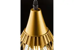 Decor Lotte zlatá kužeľovitá vintage drôtená závesná lampa 2646