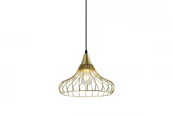 Decor Lotte zlatá kužeľovitá vintage drôtená závesná lampa 2646