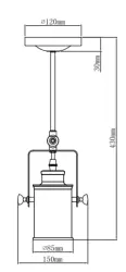 Decor Demir čierna závesná lampa s 1 svetelným zdrojom 3963