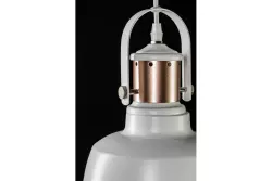 Dekor Noor elegantná biela závesná lampa s medeným prvkom 6934