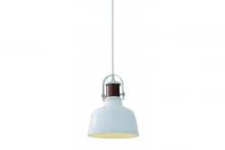 Dekor Noor elegantná biela závesná lampa s medeným prvkom 6934