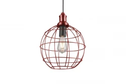 Dekor Viela staro-zlatá drôtová kovová závesná lampa guľového tvaru s priemerom 29 cm 7016