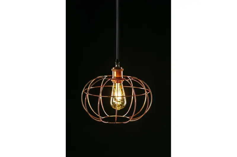 Decor Viela drôtené závesné svietidlo guľovitého tvaru, medená, priemer 27,5 cm 7047