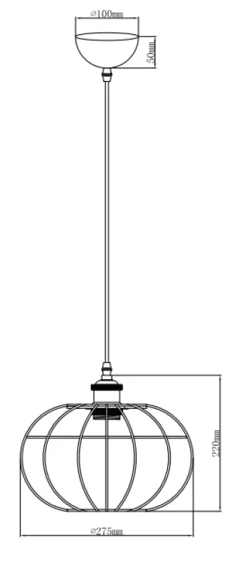Decor Viela drôtené závesné svietidlo guľovitého tvaru, medená, priemer 27,5 cm 7047