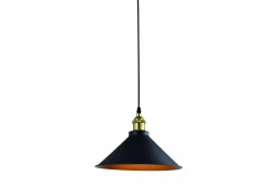 Decor Mani čierno-zlatá kovová závesná lampa priemer 30 cm 4076